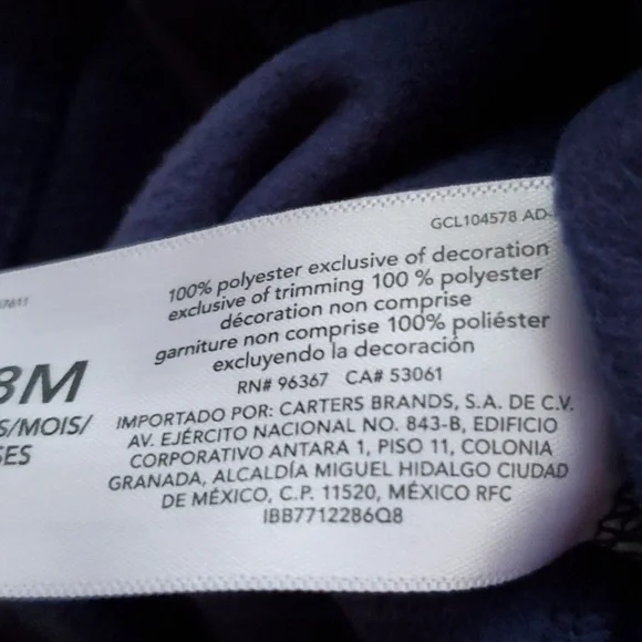 OshKosh B'gosh NWT 2 tone blue fleece zip up jacket size 18 month - Picture 6 of 9